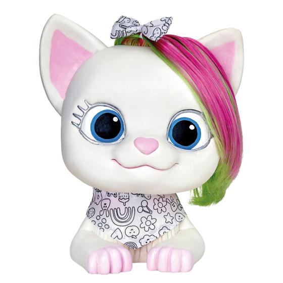 Imagem de Boneca My Fun Fashion Pet Cat Gatinha para Pentear e Pintar