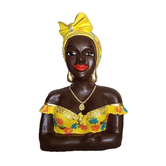 Imagem de Boneca Namoradeira Busto Laço Amarelo Decoração Casa Varanda Janela Mesa