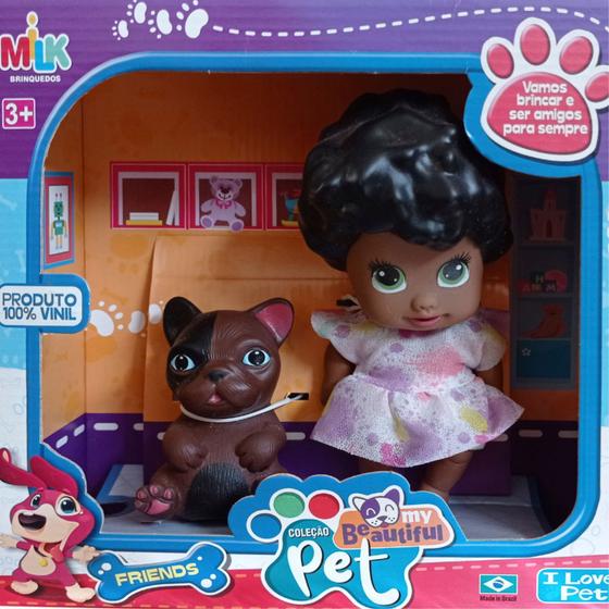 Imagem de Boneca Negra com cachorrinho Coleção My Pet Friend