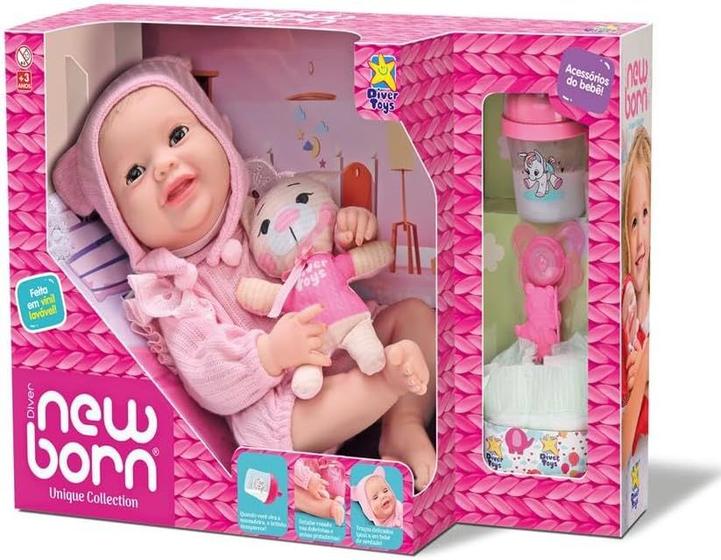 Imagem de Boneca New Born Unique Collection Body Rosa - Divertoys