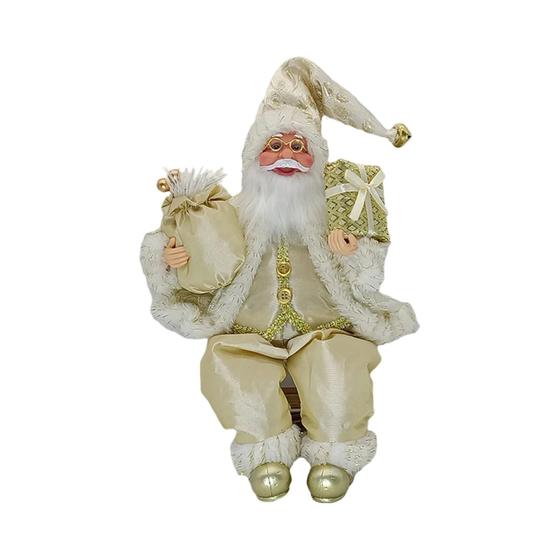 Imagem de Boneca Papai Noel Sentado 35cm - Decoração de Natal Criativa para Crianças