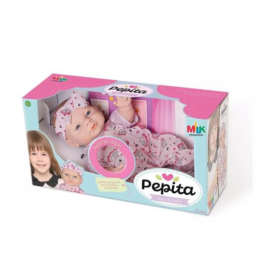 Imagem de Boneca Pepita Com Sons De Bebê com 35 cm Milk Brinquedos