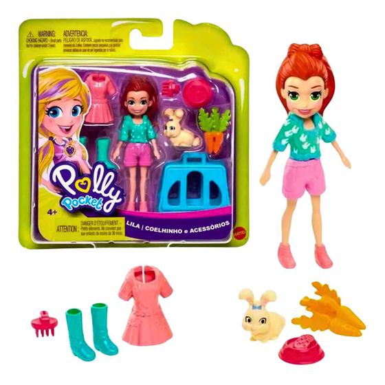 Imagem de Boneca Polly Pocket Lila Com Pet E Acessórios Colecionáveis