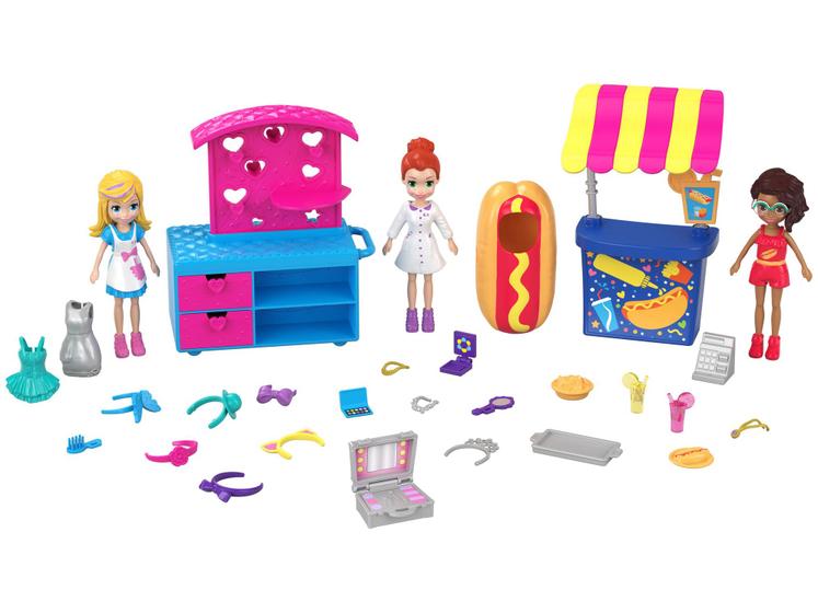 Imagem de Boneca Polly Pocket Quiosque de Moda e Lanchinhos