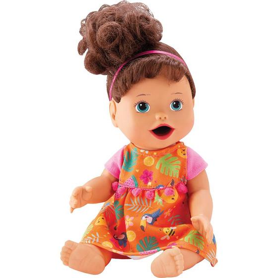 Imagem de Boneca Primeira Papinha Morena Divertoys My Little 8105