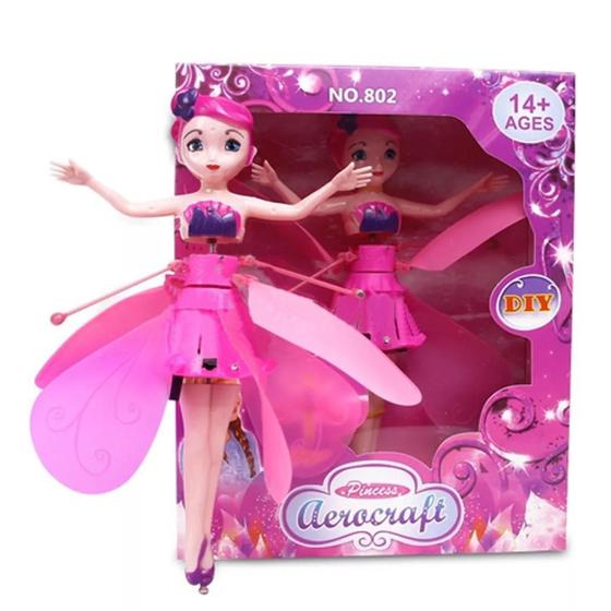 Imagem de Boneca Princesa Aerocraft Fada Voadora Rosa 19Cm Sensor Nº4