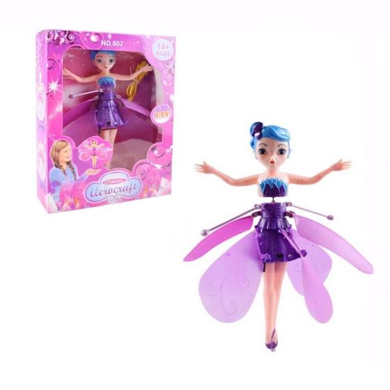 Imagem de Boneca Princesa Aerocraft Fada Voadora Roxo 19Cm Sensor Nº6