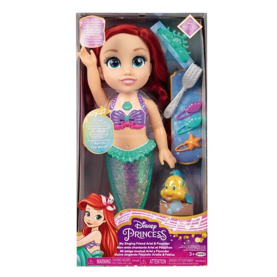 Imagem de Boneca Princesas Disney Ariel Musical com Luz Som e Acessórios Multikids - BR1934