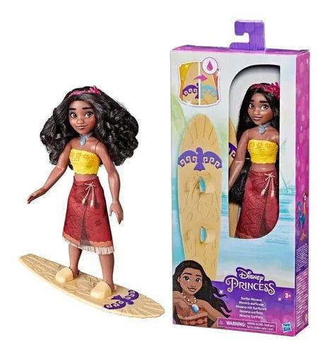 Imagem de Boneca Princesas Disney Moana Surfista Articulada 24 cm  Prancha Muda Cor - Hasbro