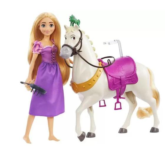 Imagem de Boneca Rapunzel Com Cavalo Maximus Princesas Disney HLW23