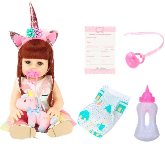 Imagem de Boneca Realista Ruivinha Baby Star R3483 - BBR Toys