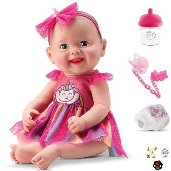 Imagem de Boneca Reborn Abre fecha os olhos /c vestido Diver New Born - Divertoys