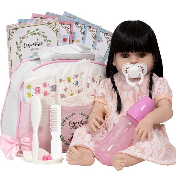 Imagem de Boneca Reborn Adora Baby Alive Morena Bolsa Vários Itens