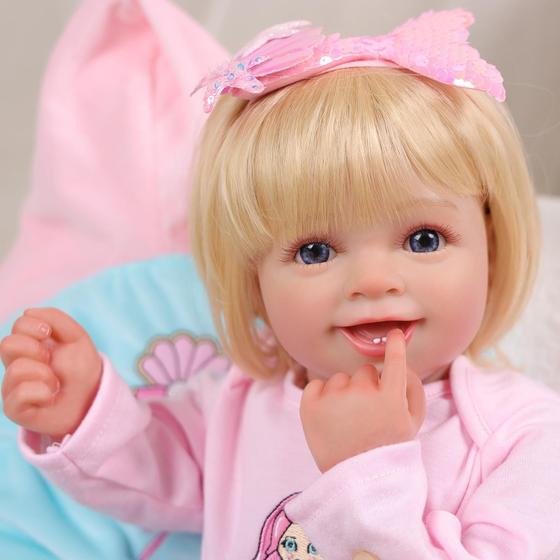 Imagem de Boneca Reborn BABESIDE Lifelike Girl 50 cm com kit de alimentação