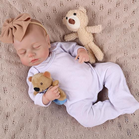 Imagem de Boneca Reborn BABESIDE Sleeping Realistic 50 cm com caixa de presente