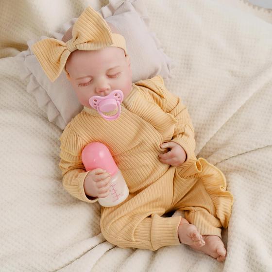 Imagem de Boneca Reborn Baby Doll Jirachi Realistic 45 cm com acessórios