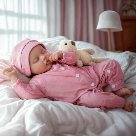 Imagem de Boneca Reborn Baby Doll JIZHI Lifelike Girl 43 cm com kit de alimentação 3+