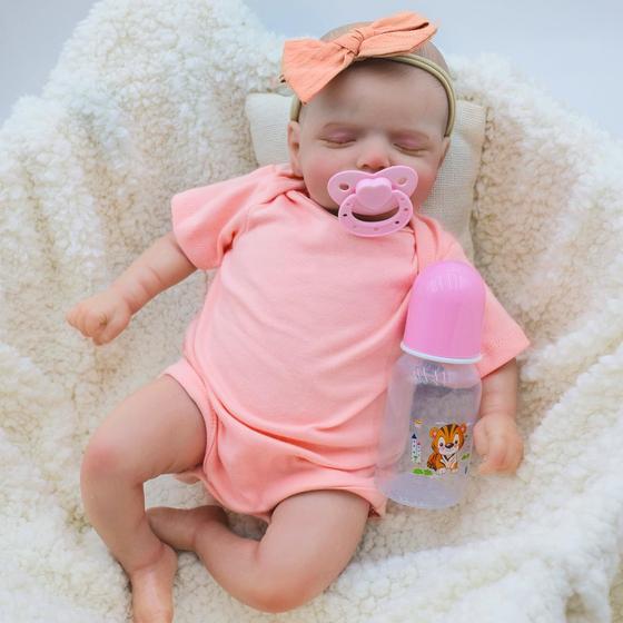 Imagem de Boneca Reborn Baby Doll XSWPL realista de 45 cm com caixa de presente para crianças a partir de 3 anos