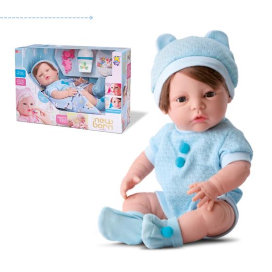 Imagem de Boneca reborn bb real com cabelo que fecha os olhos com acessórios reborne reborni riborni riborne