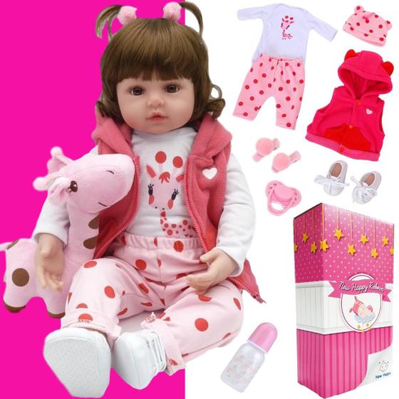 Brastoy Bebê Reborn Boneca Silicone Menina Elefante Olhos Azuis 48cm no  Shoptime