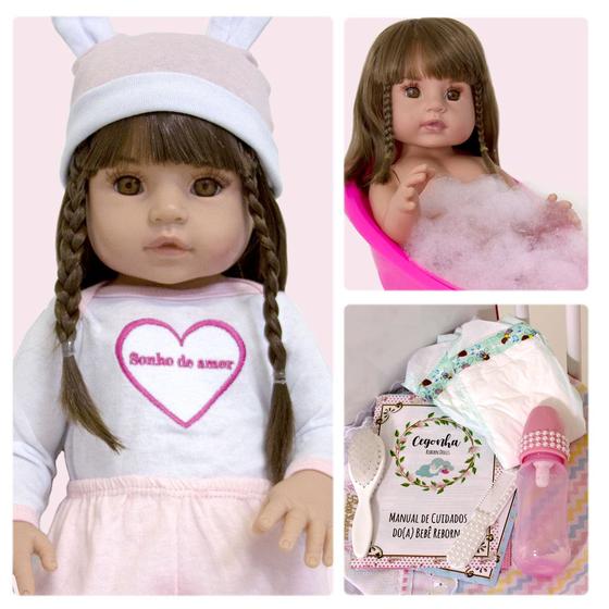 Imagem de Boneca Reborn de Silicone Sonho de Amor e 13 Itens NPK Doll