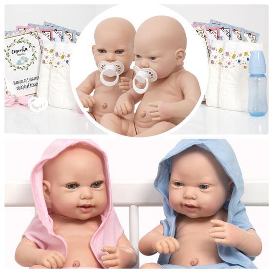 Imagem de Boneca Reborn Gemeos Lindos Baby Alive Grande Com Enxoval