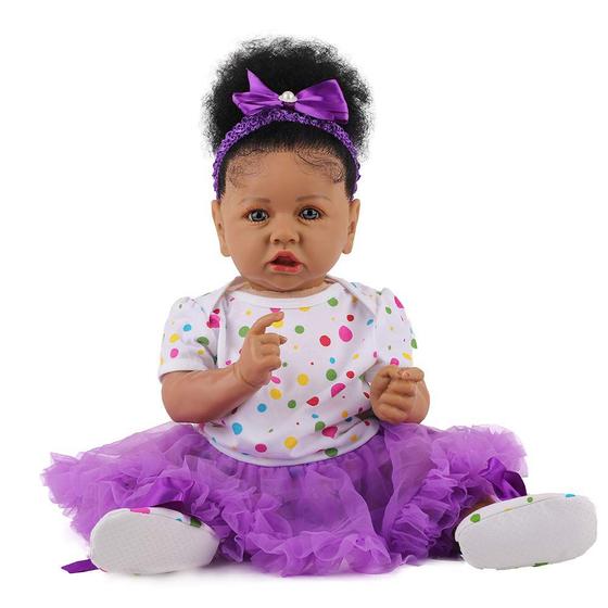 Imagem de Boneca Reborn HOOMAI Lifelike African Ame 58 cm com acesso