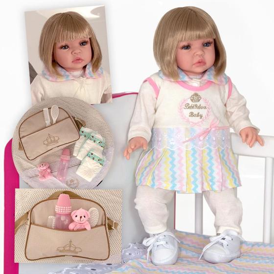 Imagem de Boneca Reborn Infantil Adora Loira Silicone Luxo