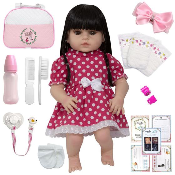 Imagem de Boneca Reborn Laura Recem Nascida Baby Alive Morena Banho