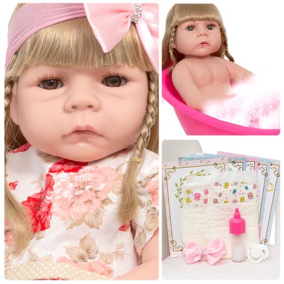 Imagem de Boneca Reborn Menina Princesa Abigail Com Lindo Enxoval