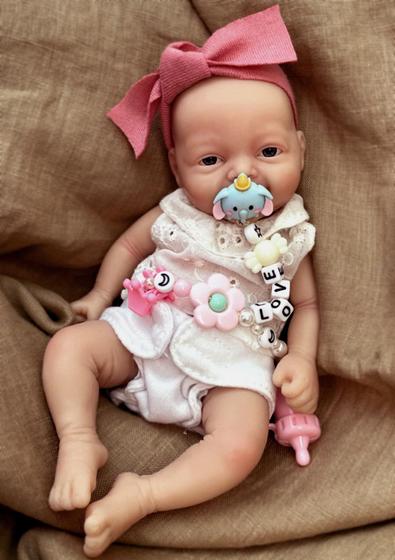 Imagem de Boneca Reborn MYREBABY Lifelike 18 cm, totalmente em silicone, menina