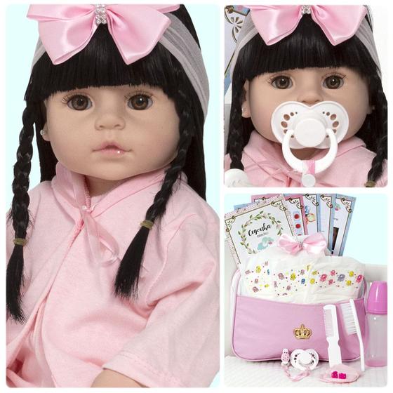 Imagem de Boneca Reborn Recem Nascida Menina Princesa Enxoval Completo