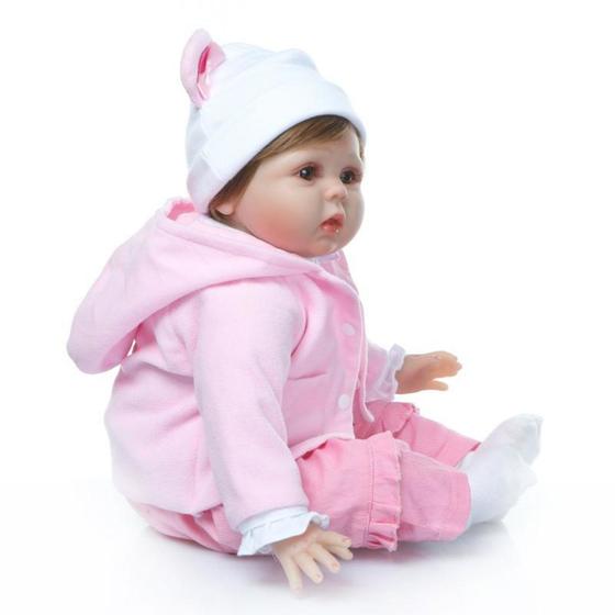 Imagem de Boneca Reborn Wokex 55cm - Corpo de Silicone Macio e Realista