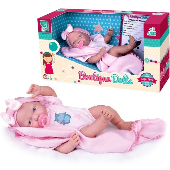Imagem de Boneca Recém Nascida Mini Bebê Reborn Menina Com Acessórios - Super Toys
