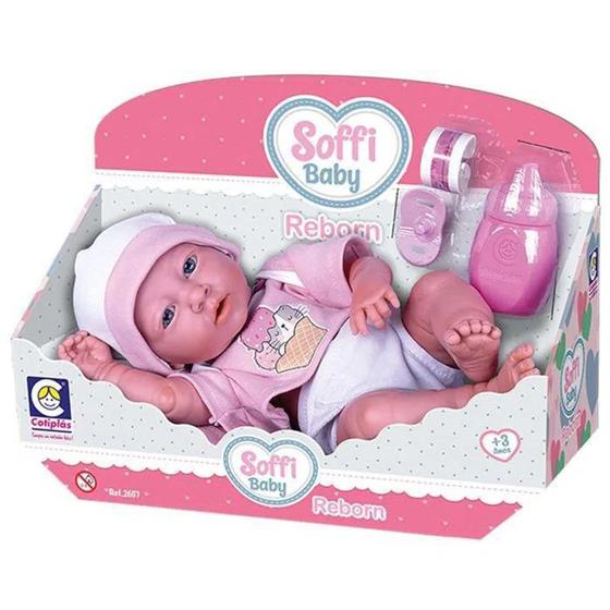 Imagem de Boneca Soffi Baby Reborn com Acessórios Cotiplás 2657