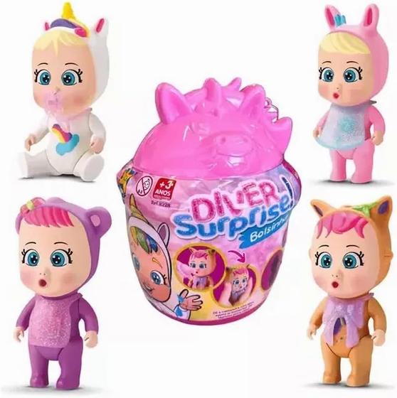 Imagem de Boneca Surpresa Diver Surprise na Bolsinha Mama e Chora Com 3 Surpresas - Divertoys