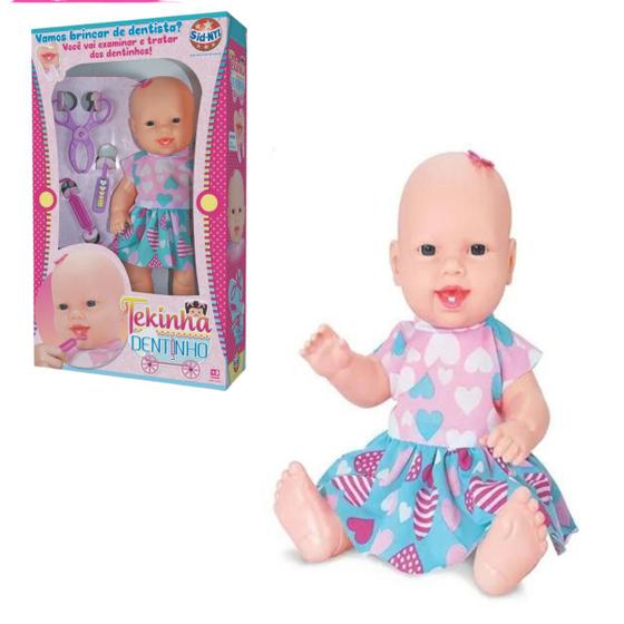 Boneca Tekinha Dentinho - Bebe Brinquedo Presente Para Menina 3 4 5 6 ...