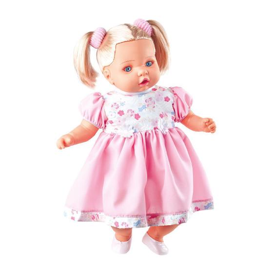 Boneca Tipo Reborn Angelina Loira Fala 62 Frases + Mamadeira é boa?