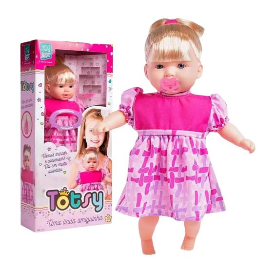 Imagem de Boneca Totsy Fala 113 Frases com Cabelo e Chupeta Super Toys - 331