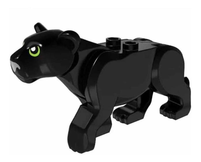 Imagem de Boneco Animal Blocos De Montar Pantera Negra Selvagem