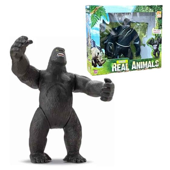 Imagem de Boneco Articulado Gorila Bee Toys King Kong Macaco Chimpanzé 30cm Em Vinil Atóxico Crianças +2 anos