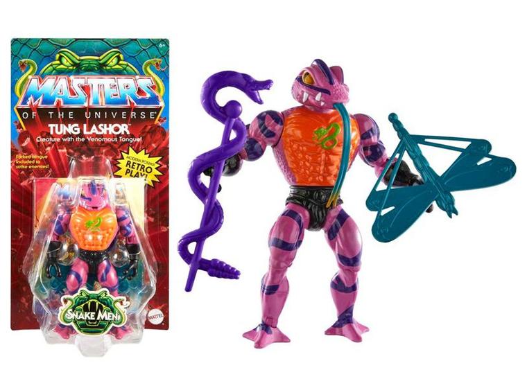 Imagem de Boneco Articulado Retro Tung Lashor - Homem Sapo - He-Man - Masters Of The Universe - Snake Man - MOTU - Mattel