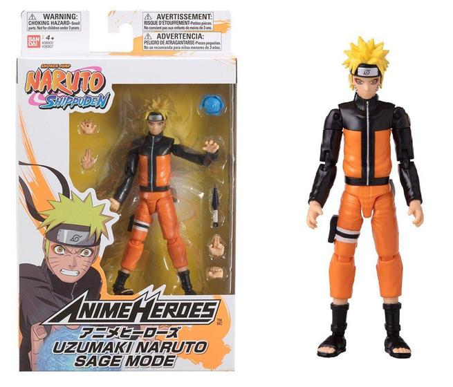 Imagem de Boneco Articulado Uzumaki Naruto Modo Sennin - Naruto Shippuden - Anime Heroes - Bandai