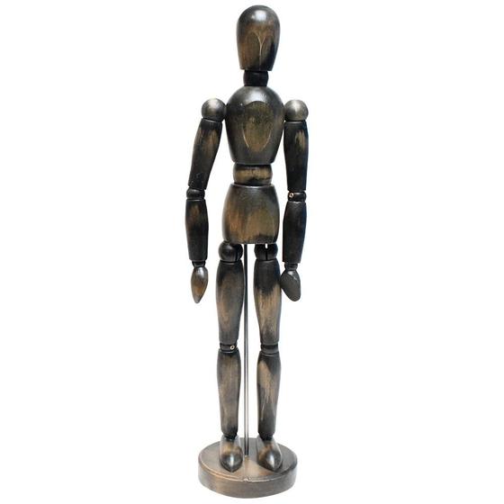 Imagem de Boneco Articulado Vintage 30cm Cinza