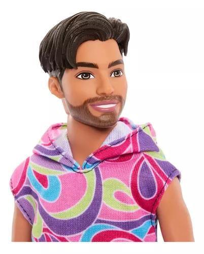 Imagem de Boneco Barbie Ken Fashionistas 227 Moreno Barba Inspirado Totaly Hair Hrh26 Mattel