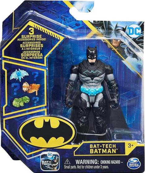 Imagem de Boneco Batman Bat-Tech 10 Cm Articulado + 3 Acessórios Sunny