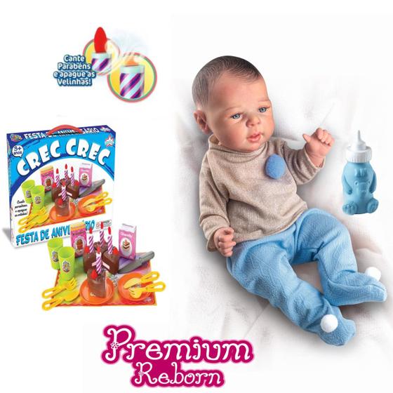 Imagem de Boneco Bebê Reborn Menino e Kit Festa Aniversario Infantil