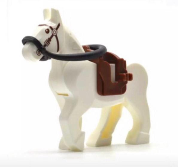 Imagem de Boneco Blocos De Montar Cavalo Branco Exército Soldado