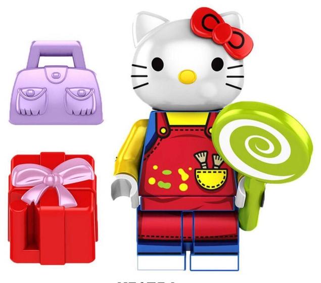 Imagem de Boneco Blocos De Montar Hello Kittty Lolly Pop Green