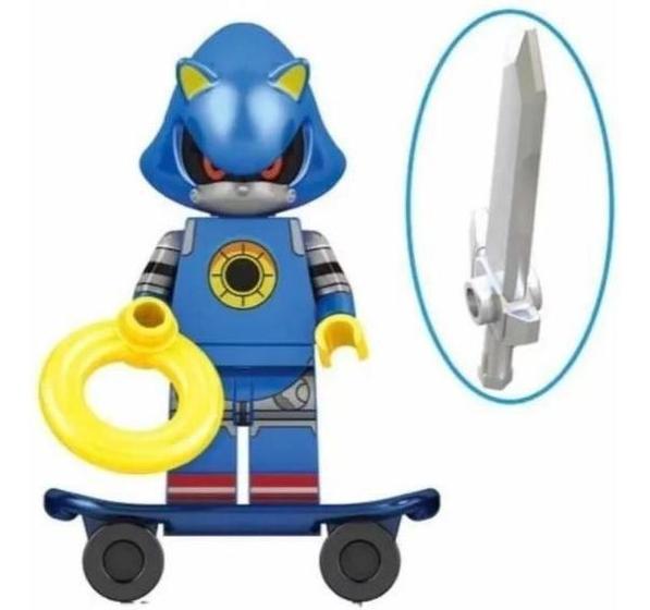 Imagem de Boneco Blocos De Montar Metal Sonic Skate Sonic The Hedge